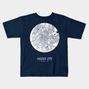 Mexico City Map - Full Moon Kids T-Shirt